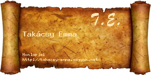 Takácsy Emma névjegykártya